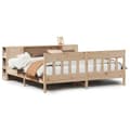 Miniatyrbilde 1 av 11: vidaXL Seng med bokhylle uten madrass 180x200 cm heltre furu