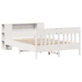 Miniatyrbilde 4 av 11: vidaXL Seng med bokhylle uten madrass hvit 150x200 cm heltre furu