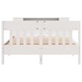 Miniatyrbilde 5 av 11: vidaXL Seng med bokhylle uten madrass hvit 150x200 cm heltre furu
