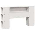 Miniatyrbilde 8 av 11: vidaXL Seng med bokhylle uten madrass hvit 150x200 cm heltre furu