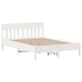 Miniatyrbilde 9 av 11: vidaXL Seng med bokhylle uten madrass hvit 150x200 cm heltre furu