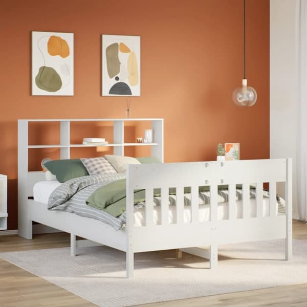 vidaXL Sengeramme uten madrass hvit 150x200 cm heltre furu