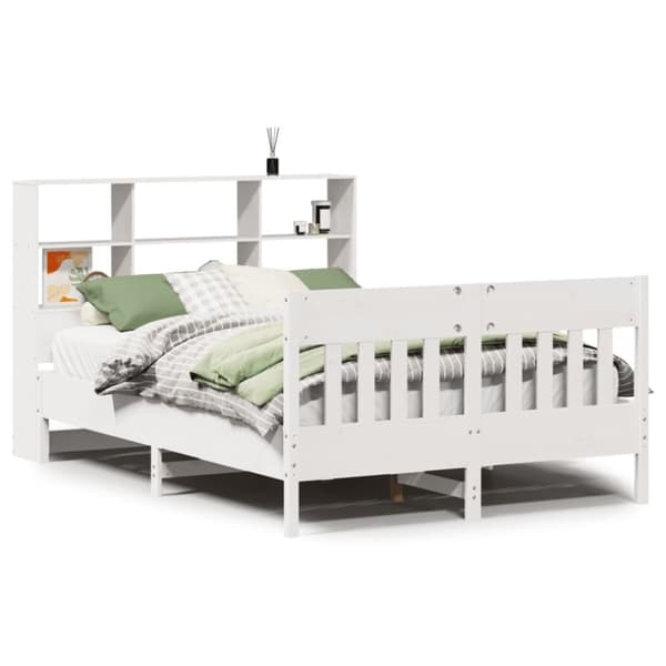 vidaXL Sengeramme uten madrass hvit 150x200 cm heltre furu