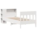Miniatyrbilde 4 av 11: vidaXL Seng med bokhylle uten madrass hvit 100x200 cm heltre furu