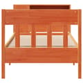 Miniatyrbilde 5 av 11: vidaXL Seng med bokhylle uten madrass voksbrun 100x200 cm heltre furu