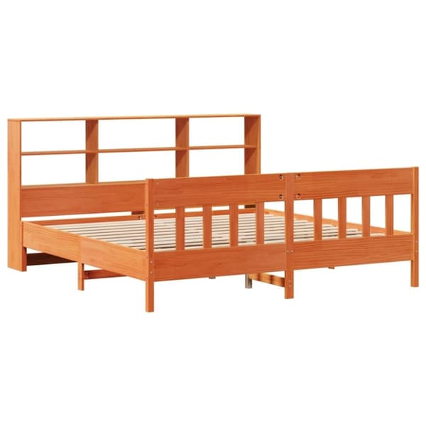 vidaXL sengeramme uden madras 180x200 cm massivt fyrretræ gyldenbrun
