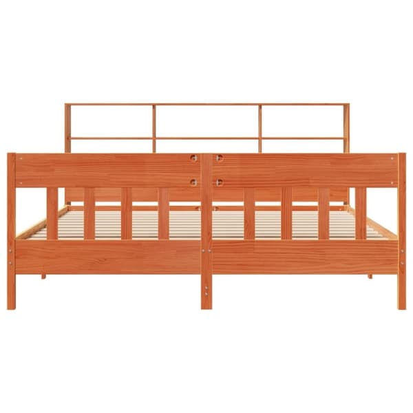 vidaXL sengeramme uden madras 180x200 cm massivt fyrretræ gyldenbrun