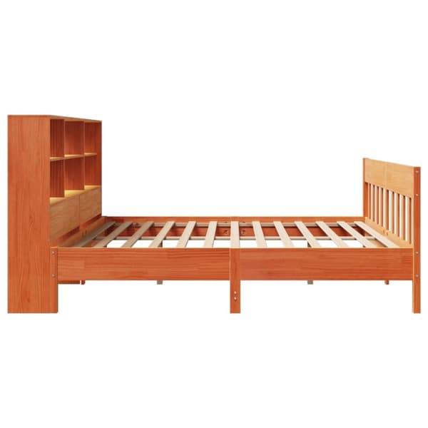 vidaXL sengeramme uden madras 180x200 cm massivt fyrretræ gyldenbrun
