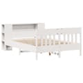 Miniatyrbilde 4 av 11: vidaXL Seng med bokhylle uten madrass hvit 140x200 cm heltre furu