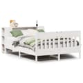 Miniatyrbilde 1 av 11: vidaXL Seng med bokhylle uten madrass hvit 140x200 cm heltre furu