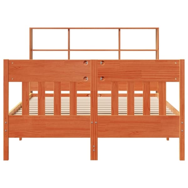 vidaXL Sengeramme uten madrass voksbrun 140x200 cm heltre furu