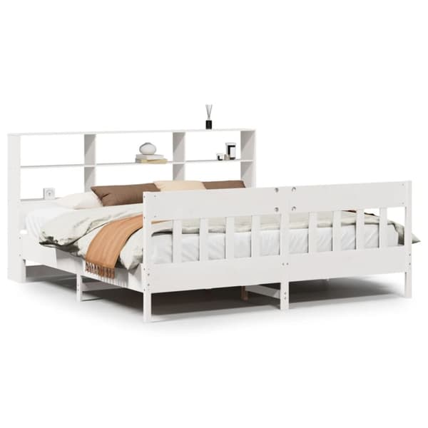 vidaXL sengeramme uden madras 180x200 cm massivt fyrretræ hvid