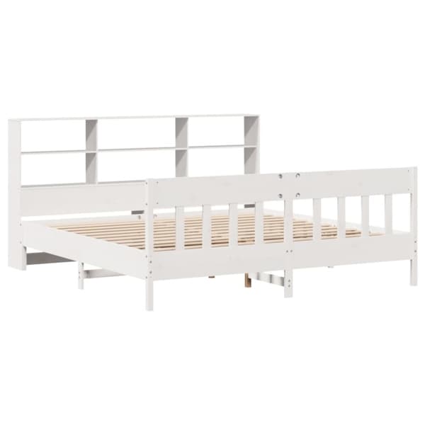 vidaXL sengeramme uden madras 180x200 cm massivt fyrretræ hvid