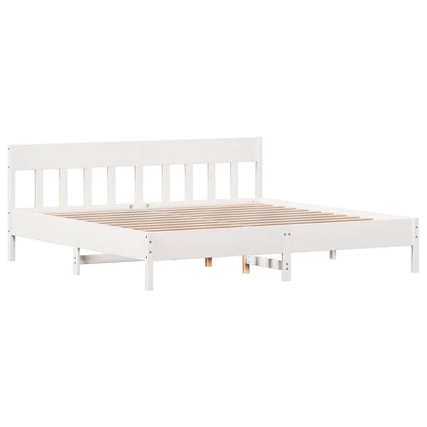 vidaXL sengeramme uden madras 180x200 cm massivt fyrretræ hvid