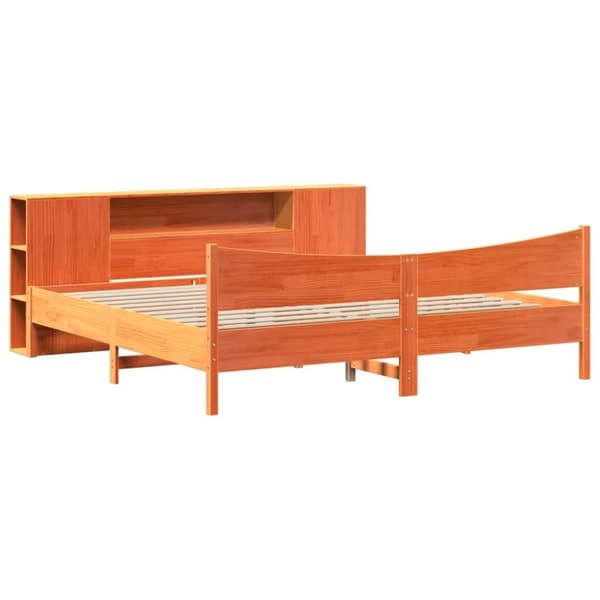 vidaXL sengeramme uden madras 180x200 cm massivt fyrretræ gyldenbrun