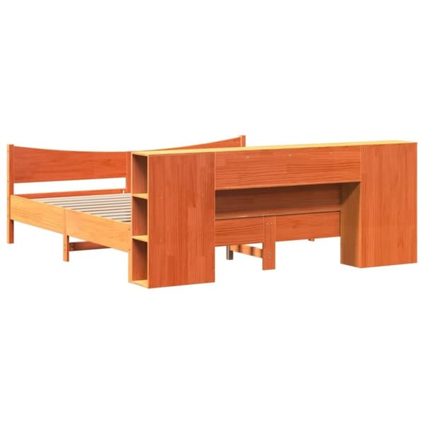 vidaXL sengeramme uden madras 180x200 cm massivt fyrretræ gyldenbrun