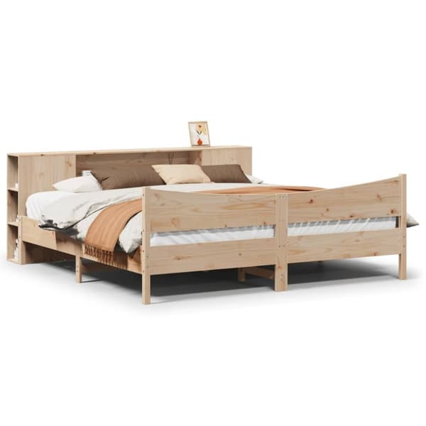 vidaXL sengeramme uden madras 200x200 cm massivt fyrretræ