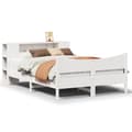 Miniatyrbilde 3 av 11: vidaXL Sengeramme uten madrass hvit 160x200 cm heltre furu