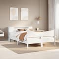 Miniatyrbilde 2 av 11: vidaXL Sengeramme uten madrass hvit 160x200 cm heltre furu