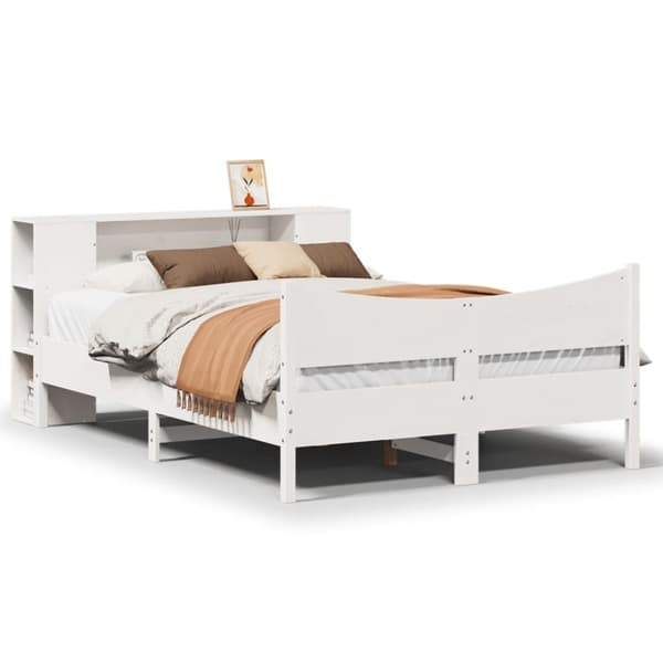 vidaXL sengeramme uden madras 140x200 cm massivt fyrretræ hvid