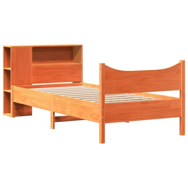 vidaXL Sengeramme uten madrass voksbrun 75x190 cm heltre furu
