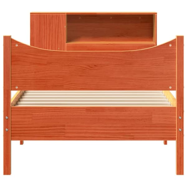 vidaXL Sengeramme uten madrass voksbrun 75x190 cm heltre furu