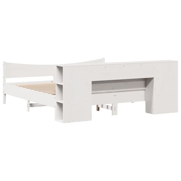 vidaXL Sengeramme med madrass hvit 200x200 cm heltre furu