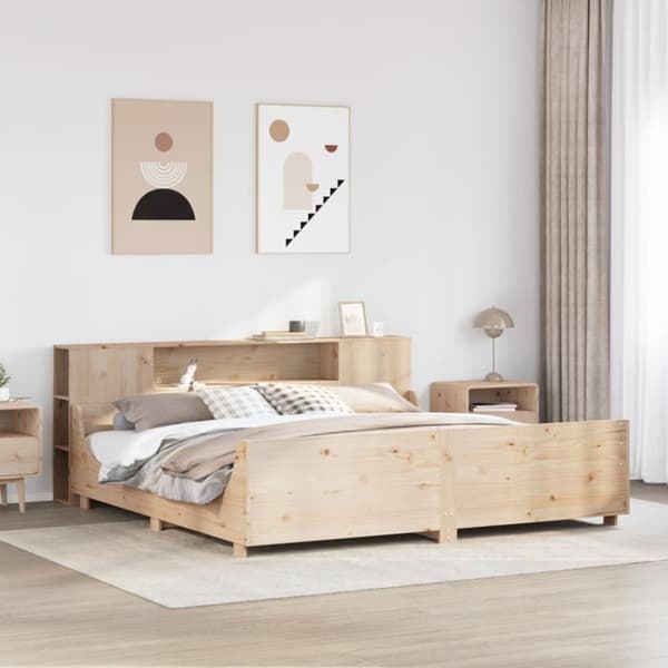 vidaXL sengeramme uden madras 200x200 cm massivt fyrretræ