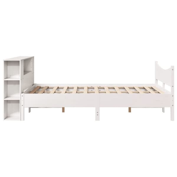 vidaXL Sängynrunko ilman patjaa valkoinen 140x190 cm täysi mänty