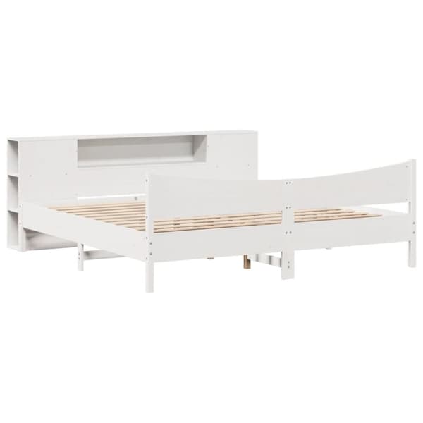 vidaXL sengeramme uden madras 200x200 cm massivt fyrretræ hvid