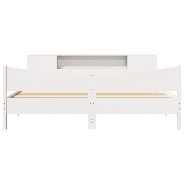 vidaXL sengeramme uden madras 200x200 cm massivt fyrretræ hvid