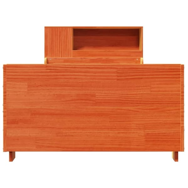 vidaXL sengeramme uden madras 100x200 cm massivt fyrretræ gyldenbrun