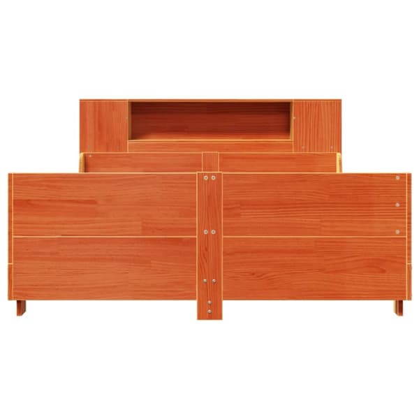 vidaXL Sengeramme uten madrass voksbrun 120x190 cm heltre furu