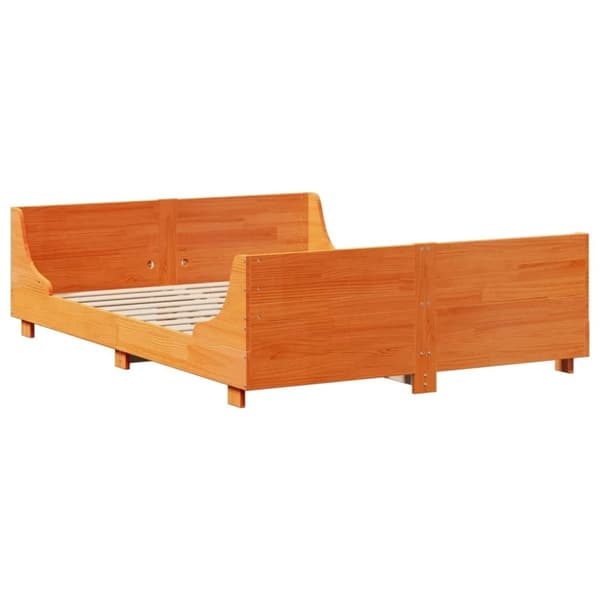 vidaXL Sengeramme uten madrass brun 150x200 cm heltre furu