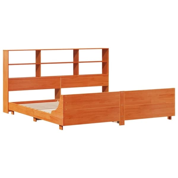 vidaXL sengeramme uden madras 180x200 cm massivt fyrretræ gyldenbrun