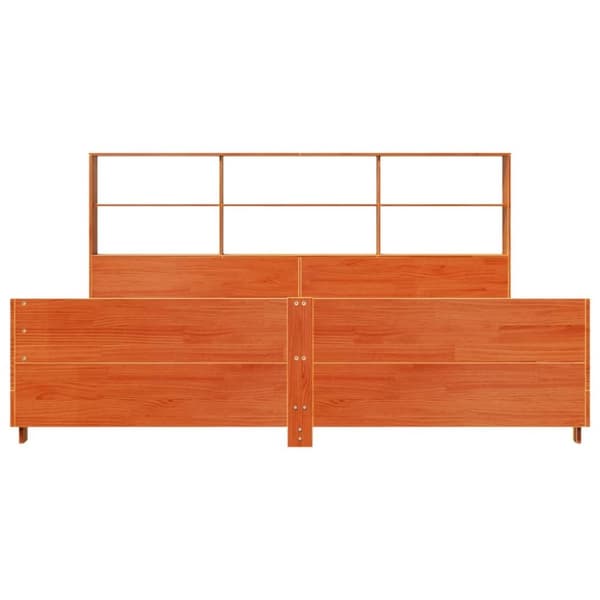 vidaXL sengeramme uden madras 180x200 cm massivt fyrretræ gyldenbrun