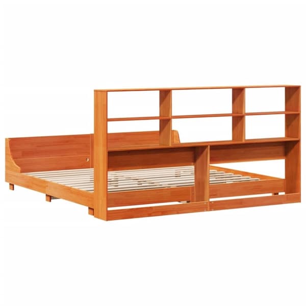 vidaXL sengeramme uden madras 180x200 cm massivt fyrretræ gyldenbrun