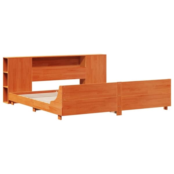 vidaXL Sengeramme uten madrass voksbrun 180x200 cm heltre furu