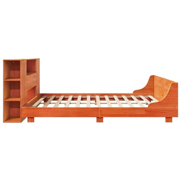 vidaXL Sengeramme uten madrass voksbrun 180x200 cm heltre furu