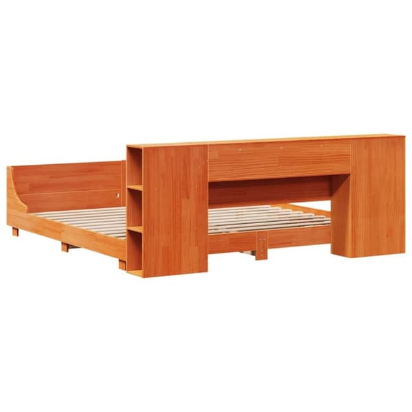 vidaXL Sengeramme uten madrass voksbrun 180x200 cm heltre furu