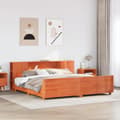 Miniatyrbilde 2 av 11: vidaXL Sengeramme uten madrass voksbrun 180x200 cm heltre furu