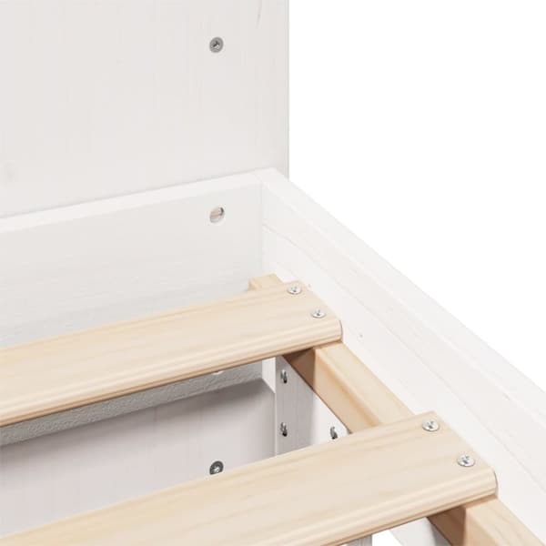 vidaXL Sengeramme uten madrass hvit 140x190 cm heltre furu