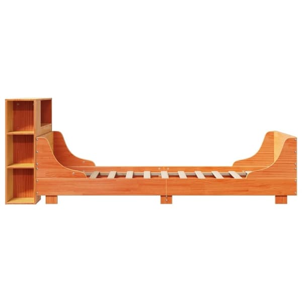 vidaXL Sengeramme uten madrass voksbrun 100x200 cm heltre furu