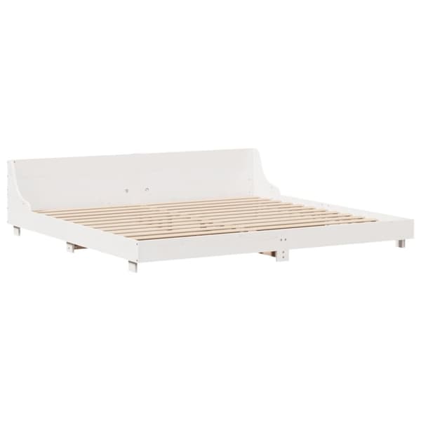 vidaXL sengeramme uden madras 180x200 cm massivt fyrretræ hvid