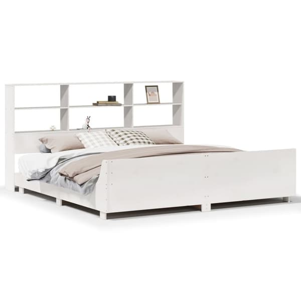 vidaXL sengeramme uden madras 180x200 cm massivt fyrretræ hvid