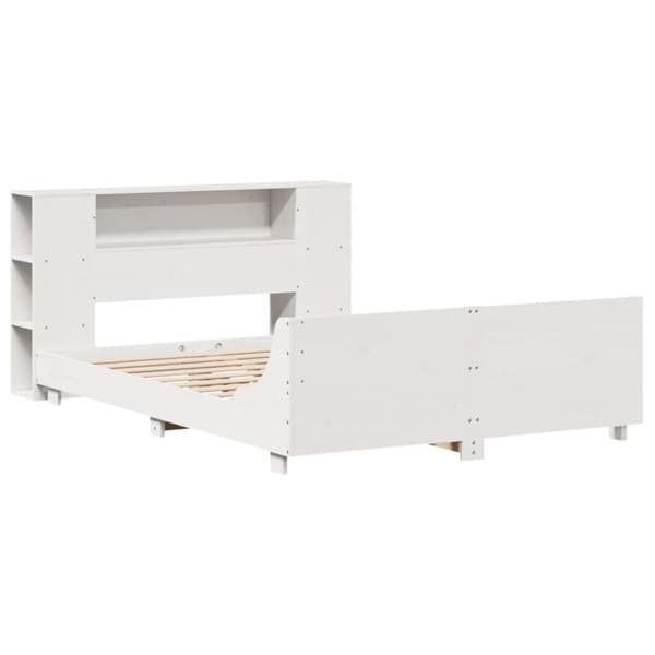 vidaXL sengeramme uden madras 150x200 cm massivt fyrretræ hvid