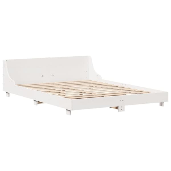 vidaXL sengeramme uden madras 150x200 cm massivt fyrretræ hvid