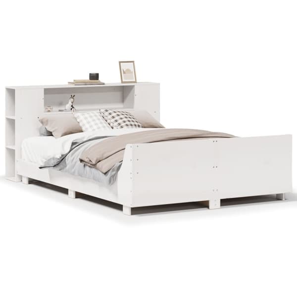 vidaXL sengeramme uden madras 150x200 cm massivt fyrretræ hvid
