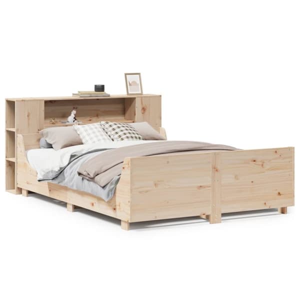 vidaXL Sängynrunko ilman patjaa 140x190 cm täysi mänty