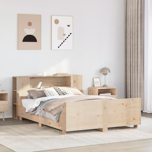 vidaXL Sängynrunko ilman patjaa 140x190 cm täysi mänty